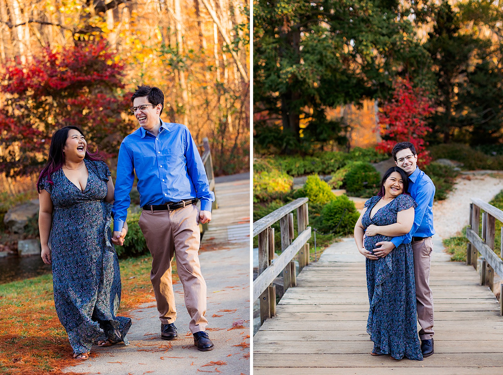 A couple celebrates their baby-to-be with a maternity session at Brookside Gardens.