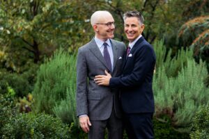 LGBTQ+ micro wedding portraits in Bishop's Garden